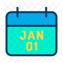 01 Januar Kalender Feier Symbol