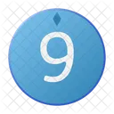 Neun Munze Kristall Symbol