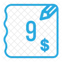 Neun Dollar Schein Rechnung Symbol