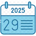 Neunundzwanzigster Kalender Zeit Symbol