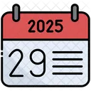 Neunundzwanzigster Kalender Zeit Symbol