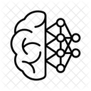 KI Netzwerk Neuronaler Pfad Gehirnkarte Symbol