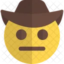 Neutrales Gesicht Cowboy  Symbol