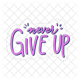 Never give up Icon - Download in Sticker Style