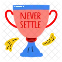 Never Settle Trophy Award Icon