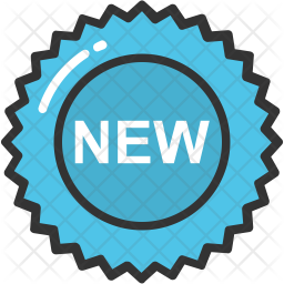 New sticker Icon - Download in Colored Outline Style