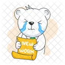 New Work Work Stress Sad Bear Icon