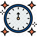 New Year Clock Midnight Icon