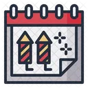 New Year Rocket Date Icon