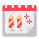 New Year Rocket Date Icon