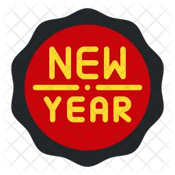 New Year Badge  Icon