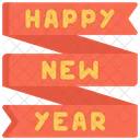 New Year Banner Celebration Holidays Icon
