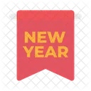 New Year Banner Decoration Celebration Icon