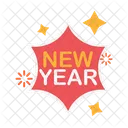 New Year Banner Decoration Celebration Icon