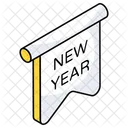 New Year Banner New Year Label New Year Badge Icône