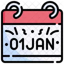 New Year Calendar One January Calendar Calendar Icon