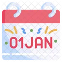 New Year Calendar One January Calendar Calendar Icon