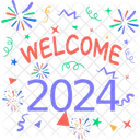 New Year Celebration Welcome 2024 New Year Icon