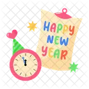 New Year Countdown Wall Clock New Year Timer Icon