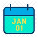 01 January Calendar Celebration Icon