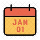 01 January Calendar Newyear Icon