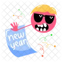 New Year Emoji Glasses Emoji New Year Icon