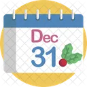 New Year Eve Date Calendar Icon