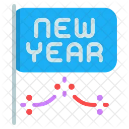 New year flags  Icon