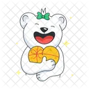 Lovely Teddy New Year Gift Bear Hug Icon
