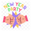 New Year New Year Party Hand Bump Icon