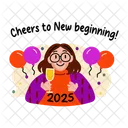 New year stickers  Icon