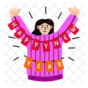 New year stickers  Icon