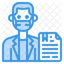 News Anchor Newsreader Man Icon