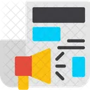 News Bulletin Breaking News Report Urgent Update Icon