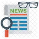 Newspaper Reading Newspaper Searching Newspaper Monitoring Icon