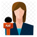 News Reporter Woman Icon