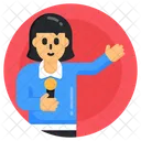 Journalist Media Person Female Reporter Icon