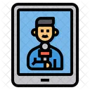 News Reporter Journalist Online Icon