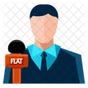 News Reporter Man Icon