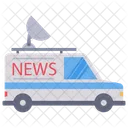 News Van Satellite Van Antenna Icon