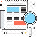 Newspaper Magnifying News Icon