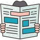 Newspaper Reading Article Icon