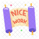 Nice Work Appreciation Paper Scroll Icon