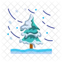 Nieve Invierno Arbol Icono