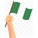 Nigeria Mano Sosteniendo Nacion Simbolo Icono