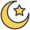 Crescent And Star Lunar Planet Icon