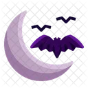 Moon Bat Night Icon