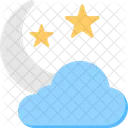 Moon Stars Clouds Icon