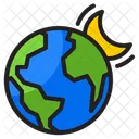 Night Moon Earth Icon