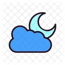 Night Moon Cloudy Icon
